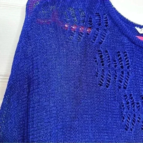 Nygard  Knit Poncho Blue Size Medium - Picture 4 of 16